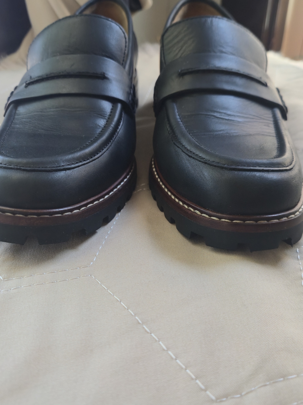 Madewell Black Leather Corinne Lugsole Loafers Chunky Classic Size 8.5 - Picture 6 of 8